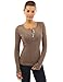 PattyBoutik Women's Henley Buttons Ribbed Top