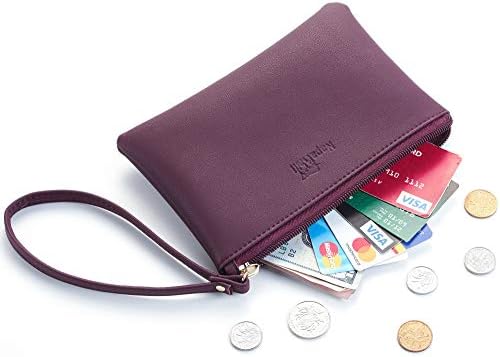 NapaWalli Vegan Leather Cash Coin Purse Pouch Make up Cellphone Bag with Strap