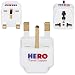 Premium US to UK Power Adapter Plug (Type G, 3 Pack, Grounded) - Individually Tested in the USA by Hero Travel Supply - Includes Cotton Carry Bag