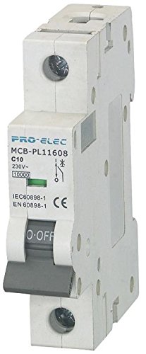 Pro Elec AUB7 1P C10A 10A Single Pole Type C MCB, 10kA
