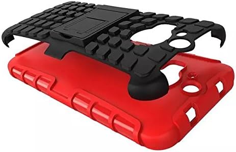 Juzi HTC ONE M9+ (M9 PLUS) Case, Shell Holster Combo Protective Case with Kick-Stand Armorbox Hybrid Dual Layer Full Body Heavy Duty Protection Protective Bumper Case for HTC ONE M9+ (M9 PLUS) Red