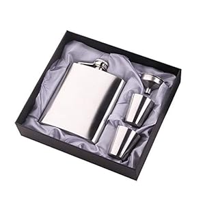 DXIA Flachmann-set, RVS Heupfles Gift Set,Flachmann en Trechter Set,Platvink,Zakflacon,Drankflacon Heupflesje…