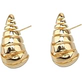 Teardrop Chunky Stud Earrings for Women Girls Teens Dangle Drop 18K Gold Filled Hypoallergenic 925 Sterling Silver Pin Simple Trendy Dainty Earrings Jewelry Gifts