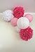 S-Shine Set of 3 Tissue Pom Poms Party Decorations for Weddings, Birthday Parties Baby Showers and Nursery Décor (16-inch Diameter, Bold Red)