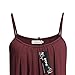 BEPEI Women Loose Casual Summer Pleated Flowy Sleeveless Camisole Tank Tops,Wine,Large
