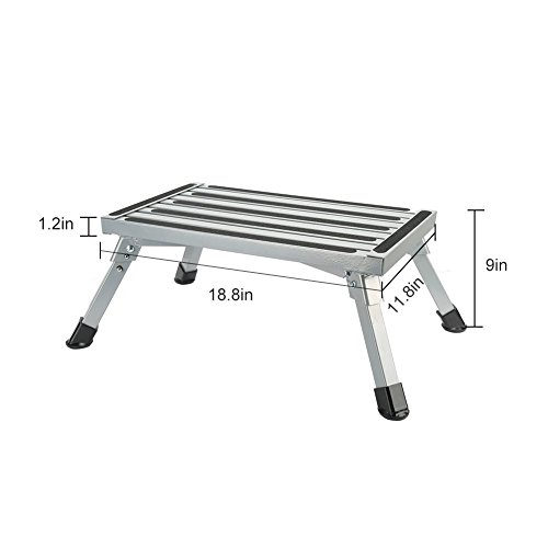 Anordsem Step Stool Folding Aluminum RV Step Platform with AntiSlip
