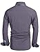 HOTOUCH Mens Long Sleeve Slim Fit Oxford Dress Shirt For Boyfriend, Type2-gray, Medium