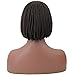 ELIM Braided Wigs for Black Women Short Brown Bob Wigs with Bangs Synthetic Hair Costume Wig with Wig Cap Z148