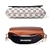 Women Checkered Crossbody Bag Stylish Shoulder Messenger Bags Designer Purse (White)