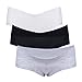 Intimate Portal Women Under the Bump Maternity Panties Pregnancy Cotton Underwear 3-Pk Black White Gray L
