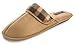 J. Fiallo Mens Faux Suede Scuff House Slipper With Plaid Trim Fabric Design In 4 Classy Colors