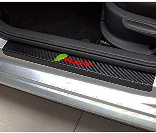 Door sill plate protector film stickers with Pilot logo, door Sill Scuff Plate Protector Stickers, universal door sill protector film, Door sill entry guards protector stickers for Honda series Red
