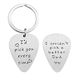 Dad Christmas Birthday gifts - 2pcs Dad gift Set Idea From Wife Daughter Son Kids, Stainless Steel Keychain Gift for Men Husband Fathers Day Valentines Day (Silver)