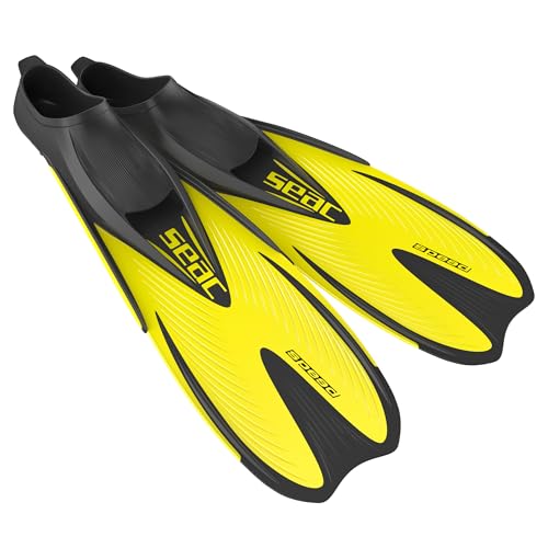Seac Speed, Snorkelling Fins for Woman, Man and Child with Closed Slipper, yellow, 5.5/6.5UK