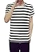 uxcell Men's White and Black Striped Shirt Crewneck Short Sleeve Summer Tee Shirts Black XL US 46