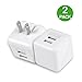 Wall Charger, Dual USB iPhone Wall Charger, Celltronics 2Pack 5V/2.1A Quick Charger Portable USB Wall Charger with Foldable Plug for iPhone X / 8 / 7 / 6s / 6 Plus, iPad Pro / Air 2 / mini 4