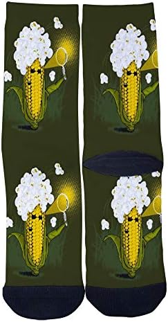 Humorous and Interesting Popcorn Spontaneous Combustion Socks Men's Women's Casual Socks Custom Creative Crew Socks