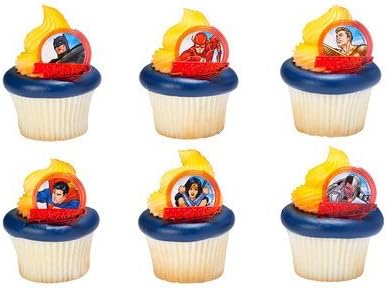 Justice League Brave & Bold Cupcake Rings - 24 pc