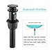 Anza Matte Black Bathroom Faucet, Single Hole Bathroom Faucet with Pop Up Drain Assembly and Faucet Supply Hose, Modern Lead-Free Brass Bathroom Sink Faucet