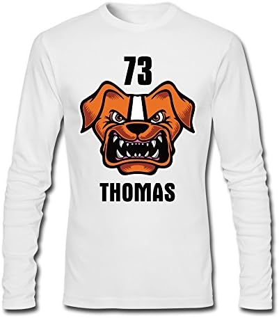 DCX Clothing Men's 73 Joe Thomas Browns Long Sleeve T-shirt Medium White