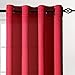 DWCN Red Curtain Faux Linen Country Modern Style Draperies 8 Grommets Window Curtain Panel 52x84 inch (set of 2 panels)Curtains for Bedroom/Kitchen/Dinning Room/Living Room