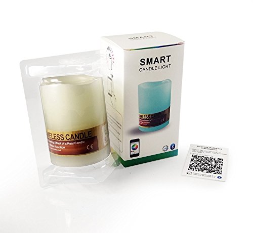 MagicLight Bluetooth Smart Candle Light - Dimmable Multicolored Color Changing LED Flameless Candles - Smartphone Controlled - Battery Operated (Not Included)