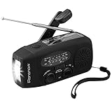 iRonsnow 2017 Version IS-088U+ Dynamo Solar Hand Crank Self Powered AM/FM/NOAA Weather Radio with LED Flashlight and 1000mAh Emergency Power Bank (Black)