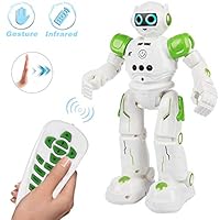 Yoego Remote Control Robot, Gesture Control Robot Toy for Kids, Smart Robot with Learning Music Programmable Walking Dancing Singing, Rechargeable Gesture Sensing Rc Robot Kit (Green)