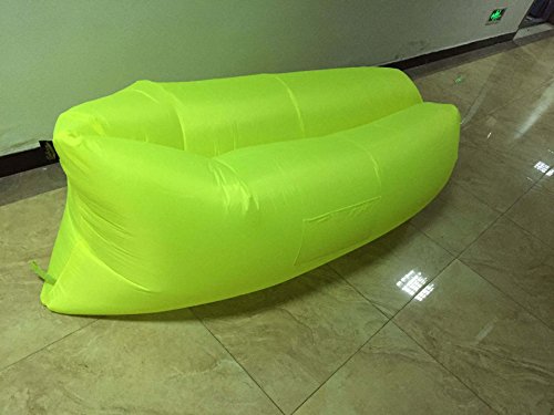 Fast Inflatable Air Bag Sofa Camping Bed Hangout Bean Bag Sleeping Lazy Lounger (Yellow)
