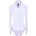 Y&Z Women Career OL Blouse Double Collar Pleated Bodysuit Shirt Slim Fit YZ07