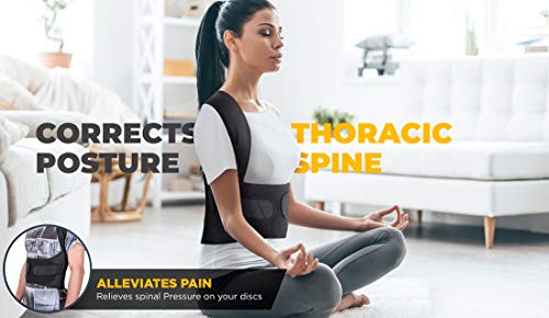 Back Brace Posture Corrector for Men and Women-The Ultimate and Best Fully Adjustable Support Brace - Improves Posture and Provides Lumbar Support - Lower and Upper Back Pain - S (24" - 28" Waist)) - Thumbnail 3
