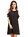 Milumia Women's Summer Cold Shoulder Ruffle Sleeves Shift Maternity Nursing Dress Black XL