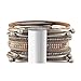 Jeilwiy Leather Wrap Bracelet Braided Cuff Bangle Tube Bracelet Charm Beads Boho Jewelry for Women, Lady, Wife, Teens Girl