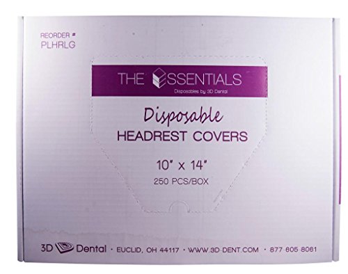 3D Dental PL-HRSM Headrest Cover, Poly, 11" x 10" (Pack of 250)