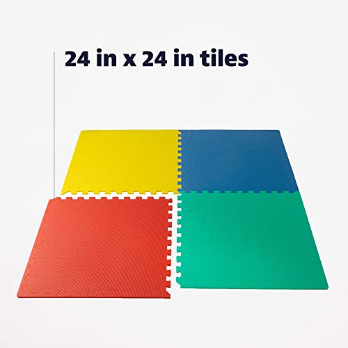 We Sell Mats Multipurpose Exercise Floor Mat with EVA Foam, Interlocking Tiles, Anti-Fatigue, for Home or Gym, 80 Square Feet (20 Tiles), 24 x 24 x 3/8 Inches, Multi-Color - Thumbnail 6