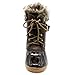 Ollio Women Shoe Lace Up Faux Fur Buckled Duck Boots