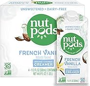 nutpods French Vanilla, (4-Pack), Unsweetened Dairy-Free Creamer, Made from Almonds and Coconuts, Whole30, Glu