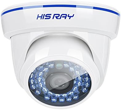 HISRAY 1/3" CMOS 1200TVL CCTV Home Surveillance Camera with 3.6mm lens IR Cut Wide Angle Dome Security Camera, 36pcs Infrared LEDs, 100ft IR Distance Plastic Casing Black Indoor Only