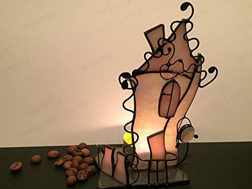 Fathers Day Gifts Candlestick Holders glass Elf House Kit Fairy Decor Fifts for Newlyweds Pink homes gift ideas little homes Decor home Stained glass art Tiffany Glass Stained Glasses Holder