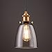 Linea di Liara Fiorentino Large Glass Pendant Light Fixture Modern Farmhouse Bell Shaped Kitchen Pendant Lighting Over Island Black and Gold Pendant Light Shade Over Sink Lighting, Bulb Included