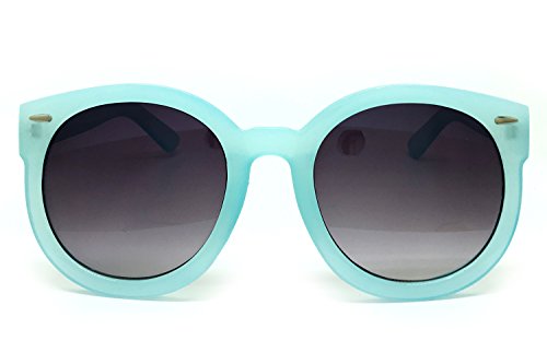 O2 Eyewear JP7155 Tinted Candy Matte Finish Flash Retro Funky Sunglasses (Matte Finish, BLUE)