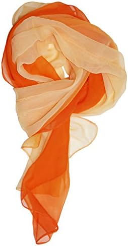 Just Libby-Women's Silk Blend Ombre Oblong Scarf Oranges