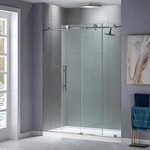 WOODBRIDGE MBSDC6076C Frameless Sliding Glass Shower Door 56"60"W x