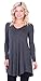 Popana Women’s Tunic Tops for Leggings Long Sleeve Shirt Plus Size Made in USA X-Large Charcoal