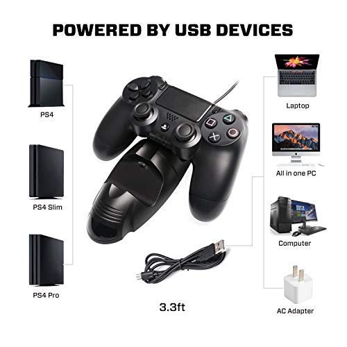 Anewish Playstation 4 Charging Station PS4 Controller Charger LED Indicator Sony Playstation 4 PS4/PS4 Pro/PS4 Slim Controller PS4 Charging Dock