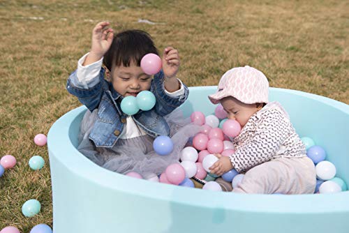 MoonxHome Pit Balls Crush Proof Plastic Children's Toy Balls Macaron Ocean Balls 2.15 Inch Pack of 200 White&Pink