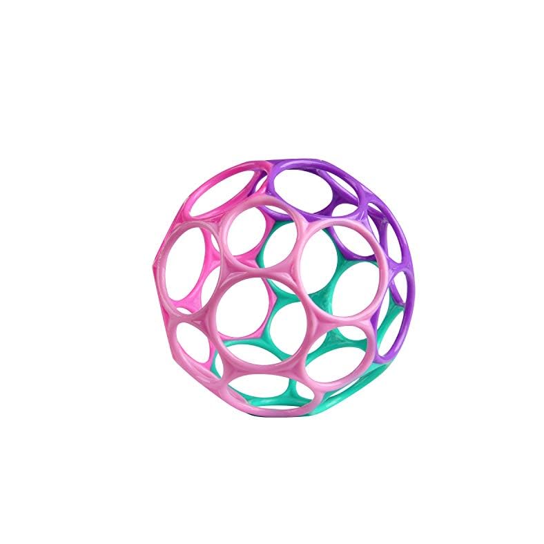 Bright Starts Oball Classic Easy-Grasp Toy – Pink/Purple, Ages Newborn+