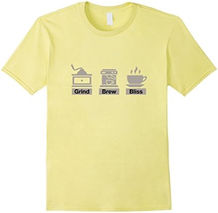 Mens Coffee Unisex Tshirt - Grind, Brew, Bliss Medium Lemon