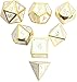 DND Polyhedral Metal Game Dice Gold White 7pc Set for Dungeons and Dragons DND RPG MTG Table Games D4 D6 D8 D10 D12 D20