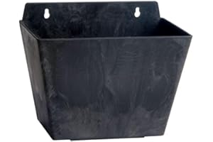Root & Vessel Self Watering Wall Planters for Indoor or Outdoor Plants, Unique Marbled Wall Pot, Made of Eco-Friendly Blend of Stone and Plastic, Black, 8.5"